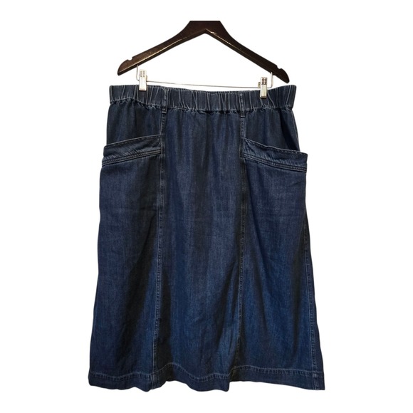 St. John's Bay Dresses & Skirts - Vintage St Johns Bay 90s Y2K Denim Knee Length Skirt Women's XXL Petite Pockets